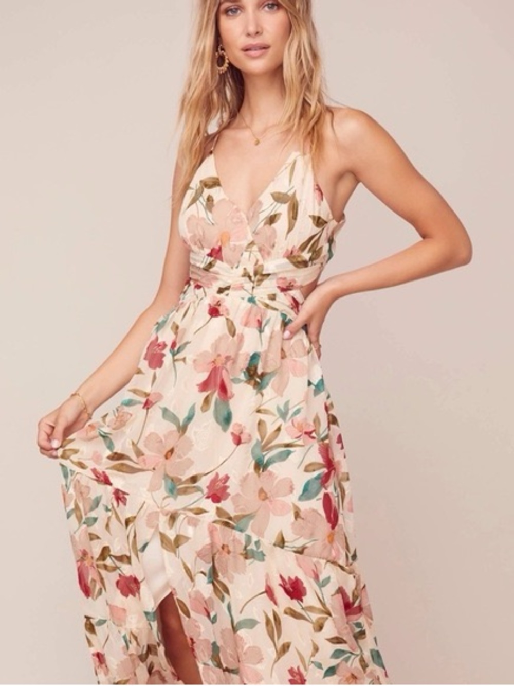 Astr Frolic Floral Open Back Dress Wedding Guest Small